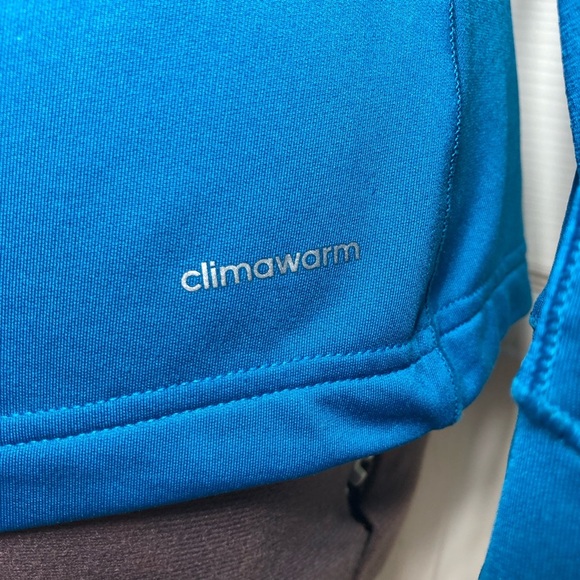 Adidas Womens Long Sleeve Techfit 1/2 Zip Tomb Hole Climawarm Blue Fitted Top S - Picture 8 of 15